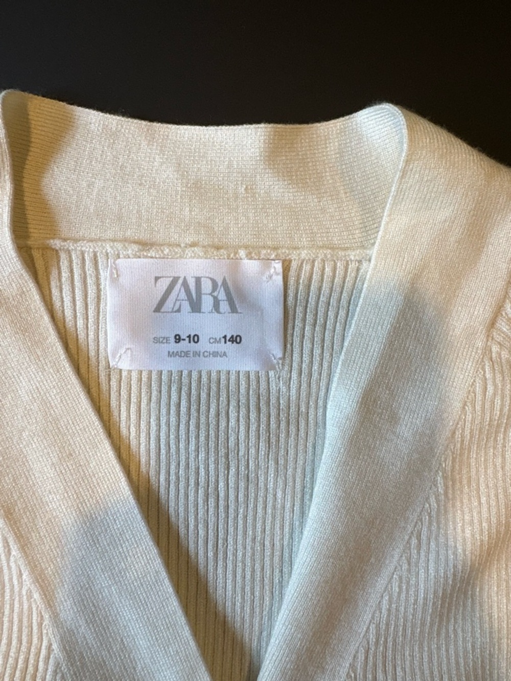 Zara Cream Button-Front Ribbed Cardigan - Picture 2 of 3
